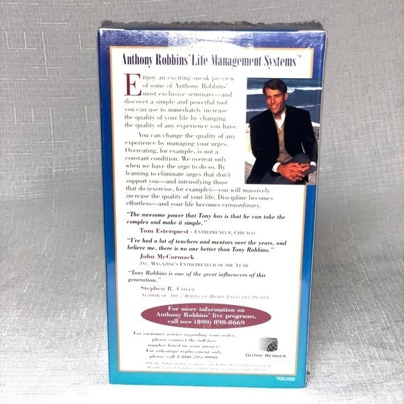 NIB Tony Robbins Life Management Systems VHS Video Tape Self Help 1996 Sealed - Picture 4 of 5